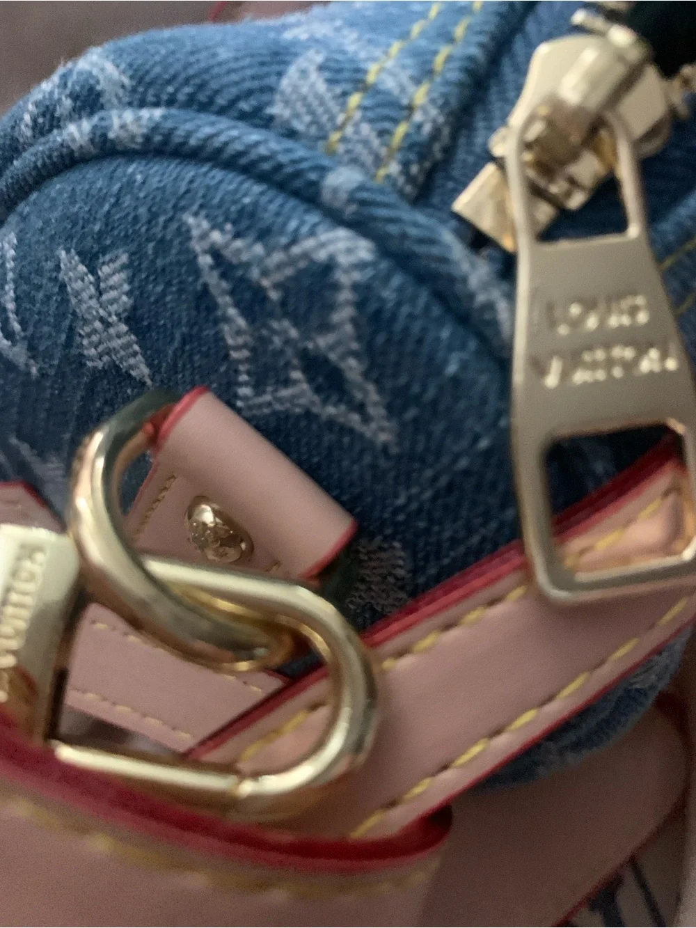 Denim Monogram - Blue & Gold Trim